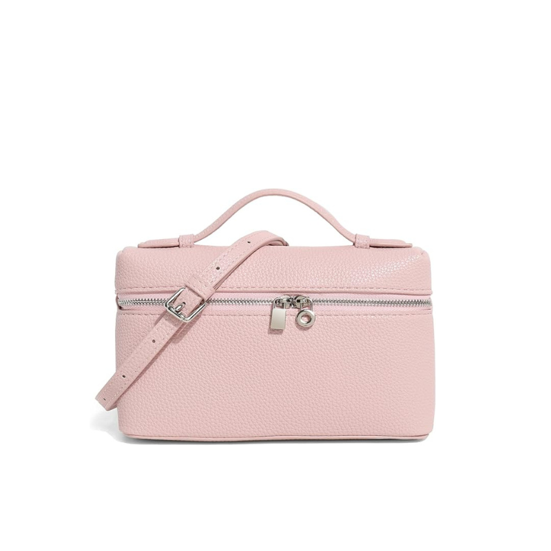 Pink Small Genuine Leather Tote Handbag