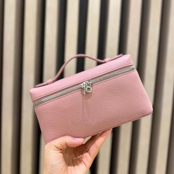 Pink Small Genuine Leather Tote Handbag