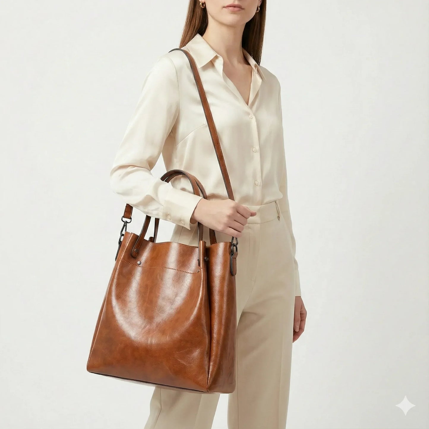 Genuine Leather Handbag - Maelis