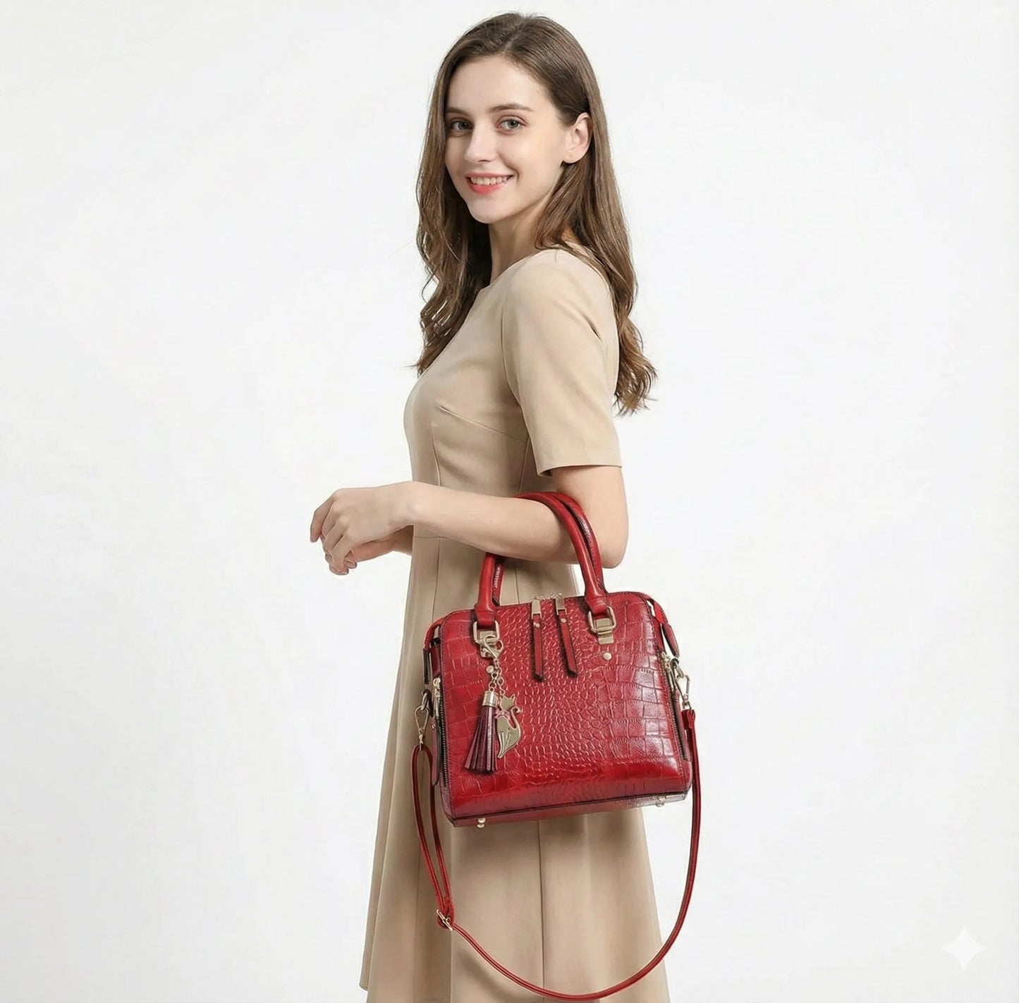 Handbag in Genuine Leather - Mia