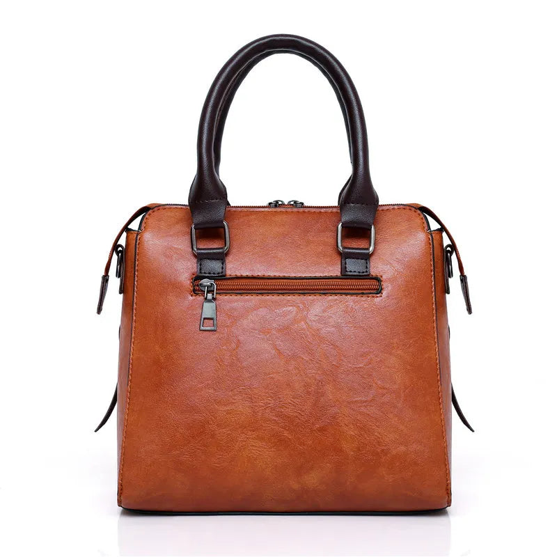 Premium Genuine Leather Set - Handbag + Wallet + Clutch Wallet + Free Pouch