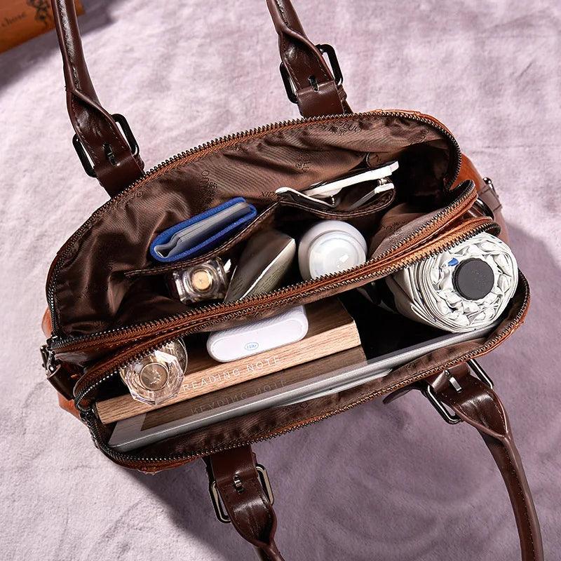Genuine Leather Handbag - Alice