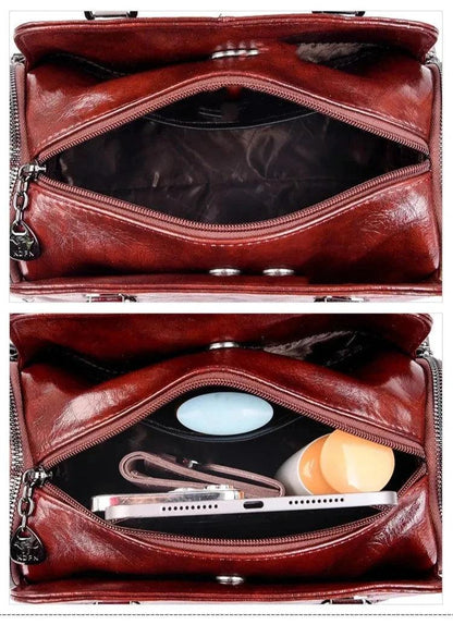 Genuine Leather Handbag - Jade