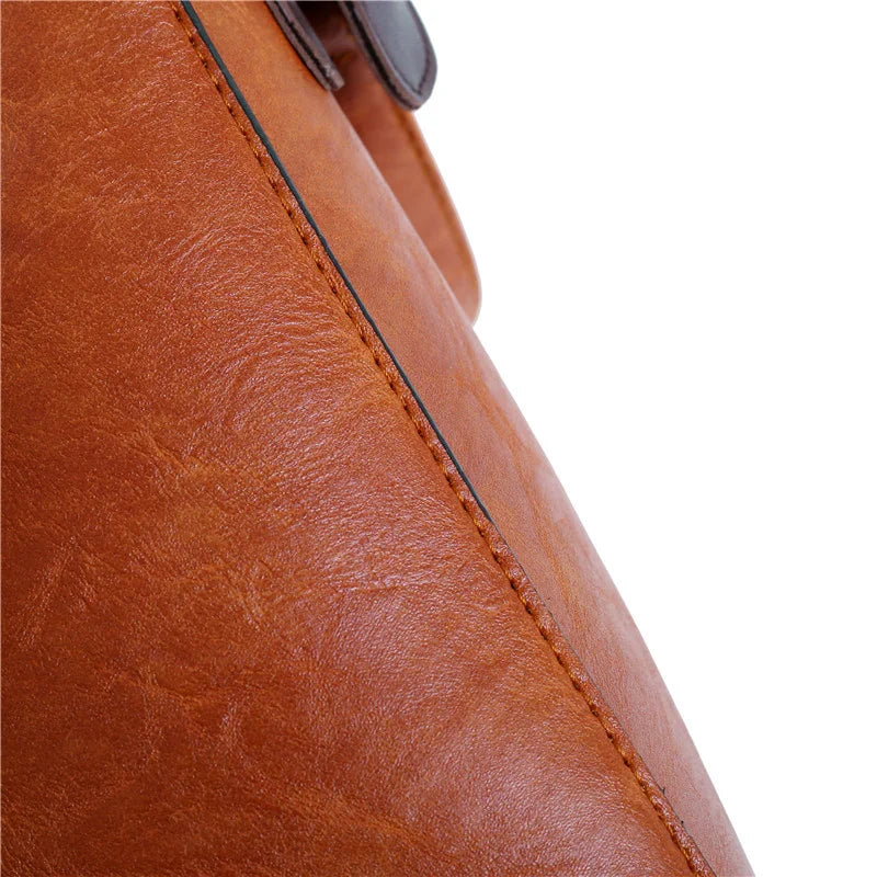 Premium Genuine Leather Set - Handbag + Wallet + Clutch Wallet + Free Pouch