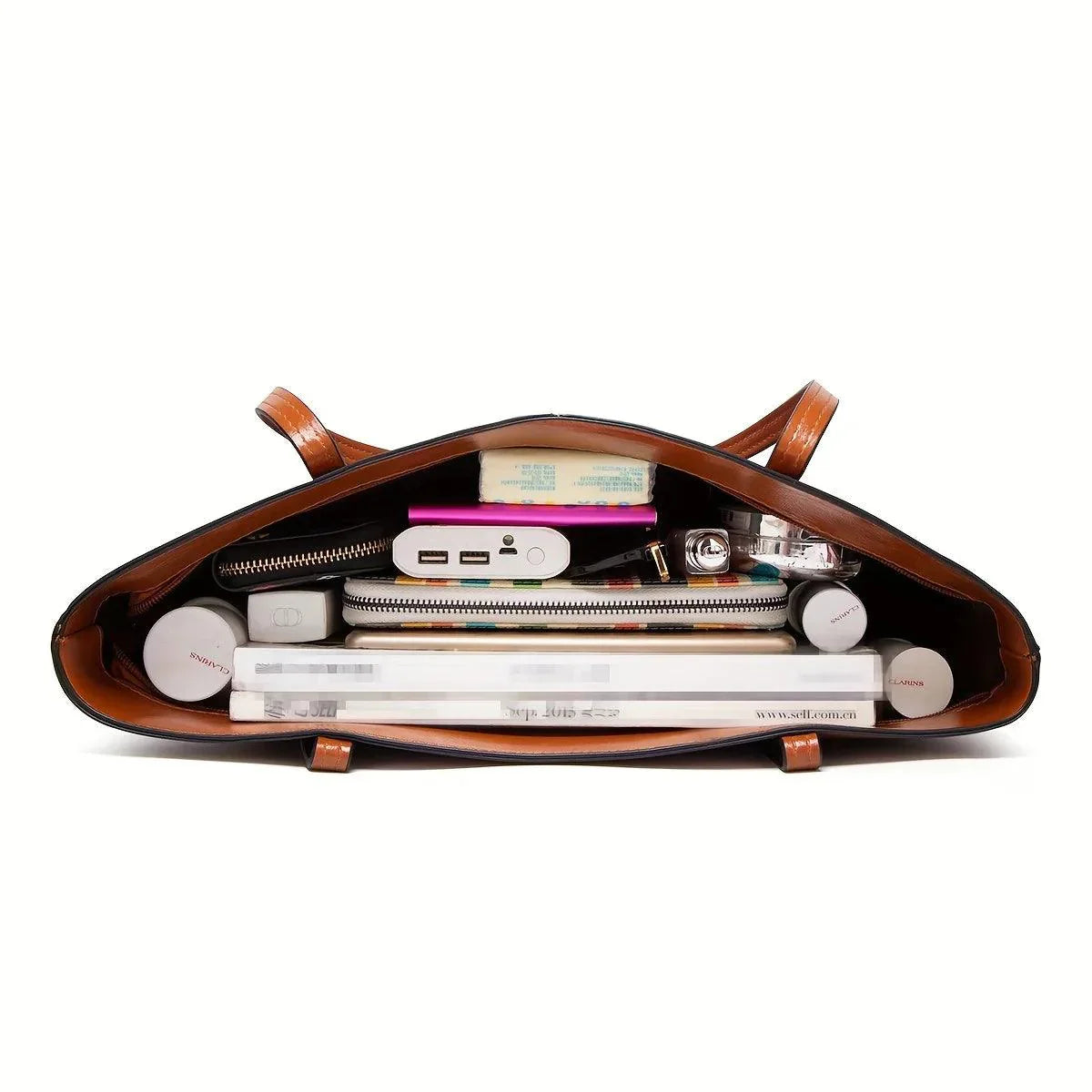 Genuine Leather Women's Handbag - Ness
