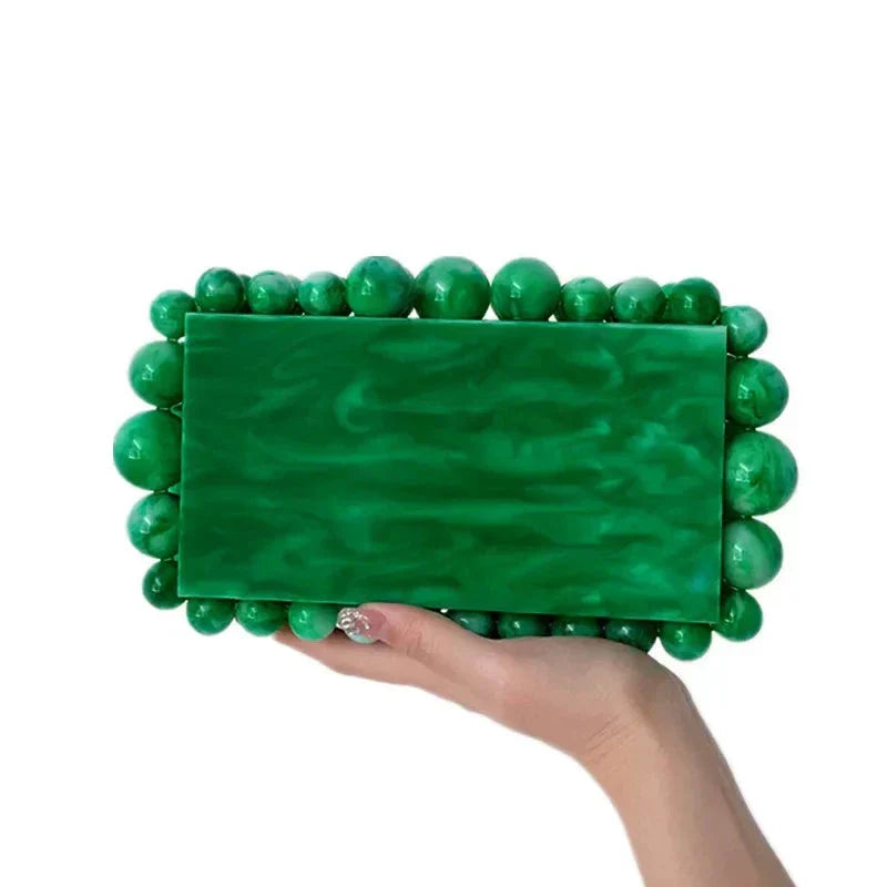 Marbled Acrylic Clutch Handbag