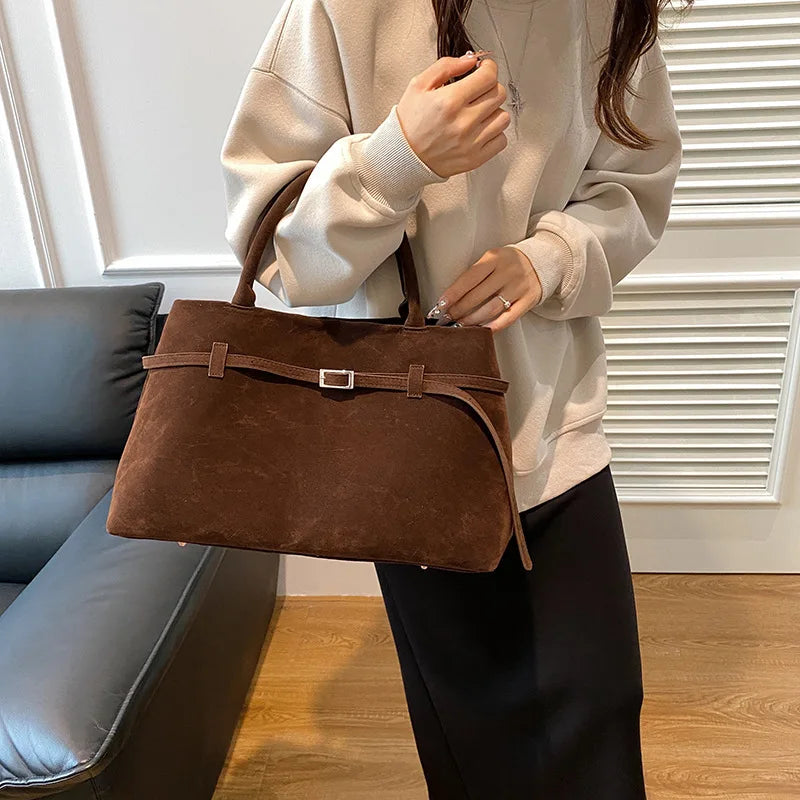 Women's Suede Tote Handbag - Esmé