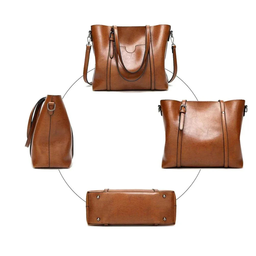 Genuine Leather Handbag - Glamour