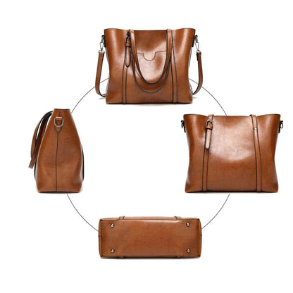 Genuine Leather Handbag - Glamour
