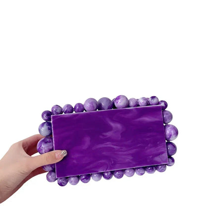 Marbled Acrylic Clutch Handbag