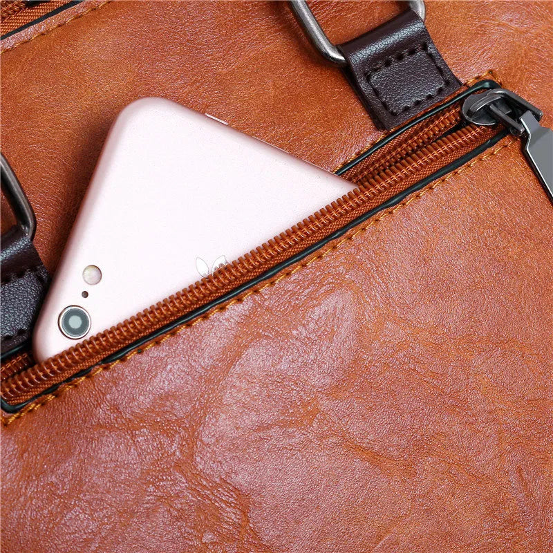 Premium Genuine Leather Set - Handbag + Wallet + Clutch Wallet + Free Pouch
