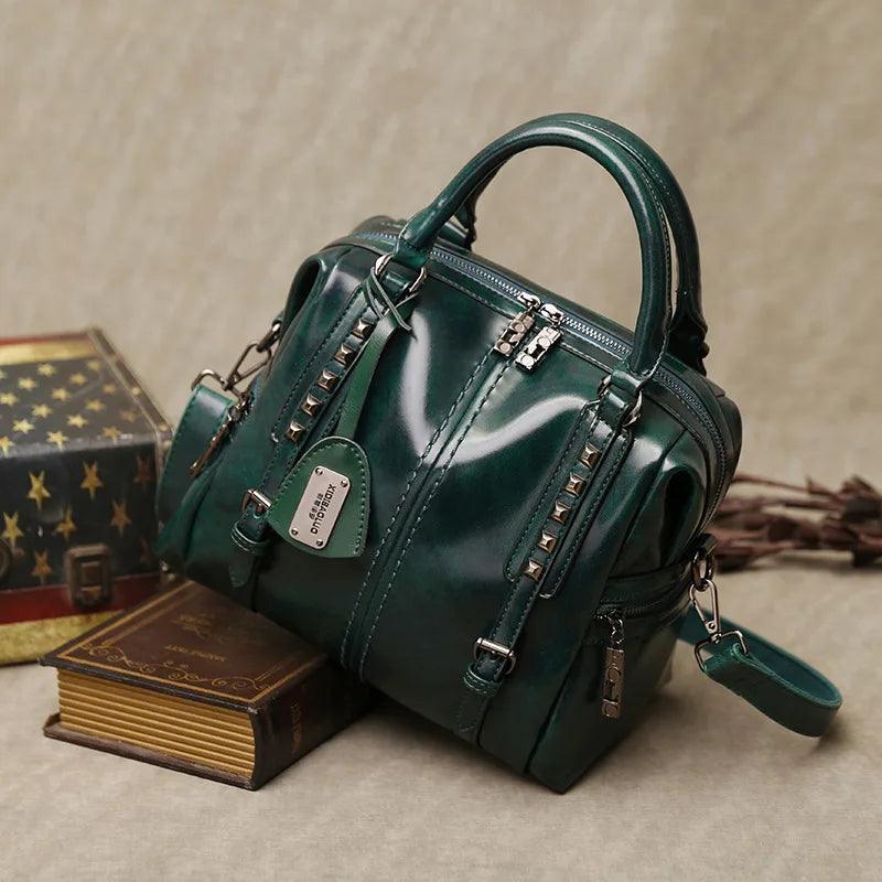 Genuine Leather Handbag - Lia