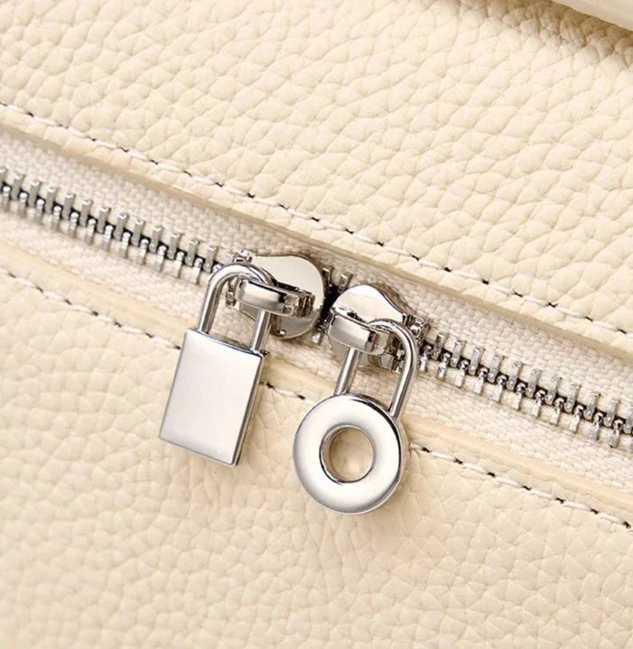 Pink Small Genuine Leather Tote Handbag