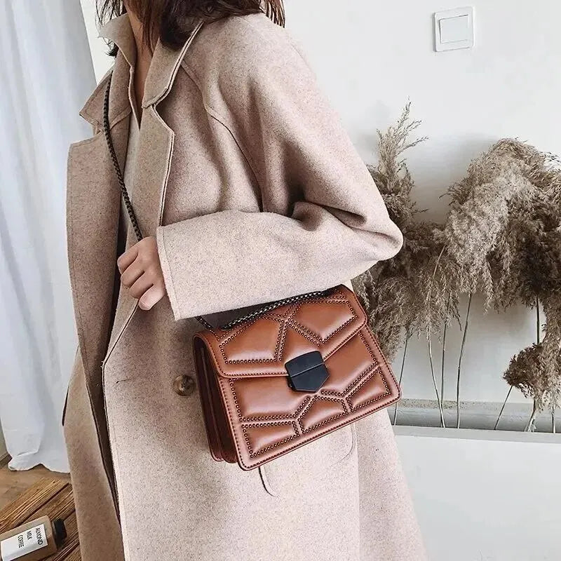 Small Genuine Leather Handbag - Eyla