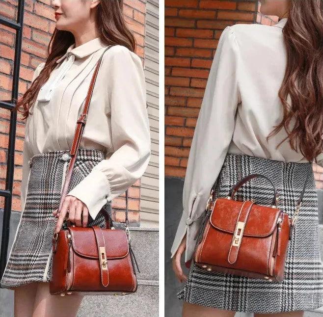 Genuine Leather Handbag - Nina