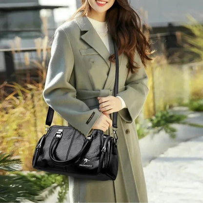 Genuine Leather Handbag - Jade