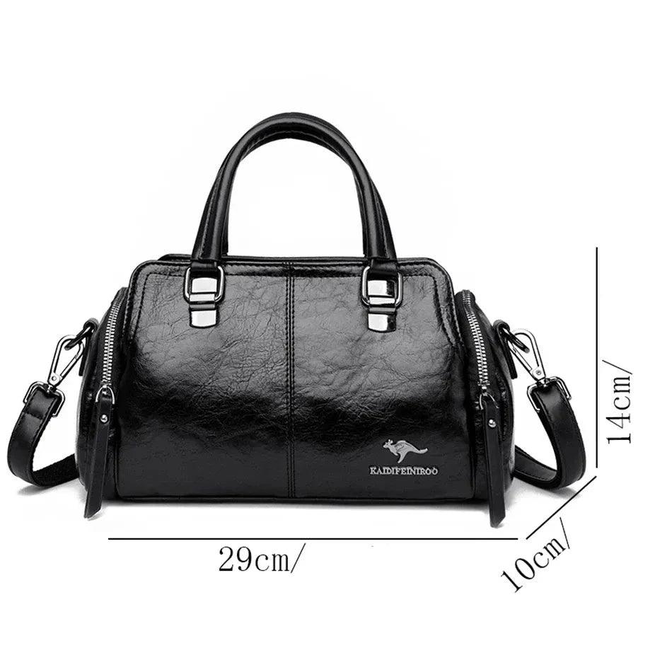 Genuine Leather Handbag - Jade