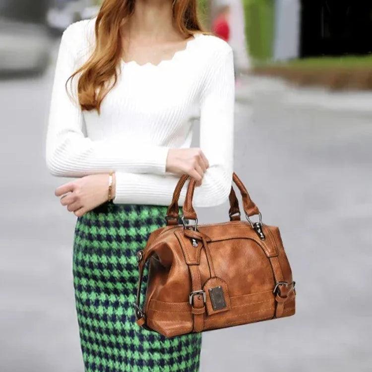 Genuine Leather Handbag - Rafaela