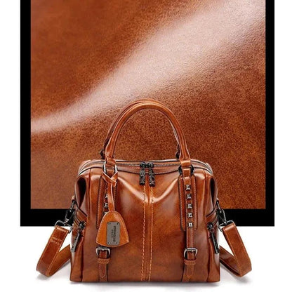 Genuine Leather Handbag - Lia